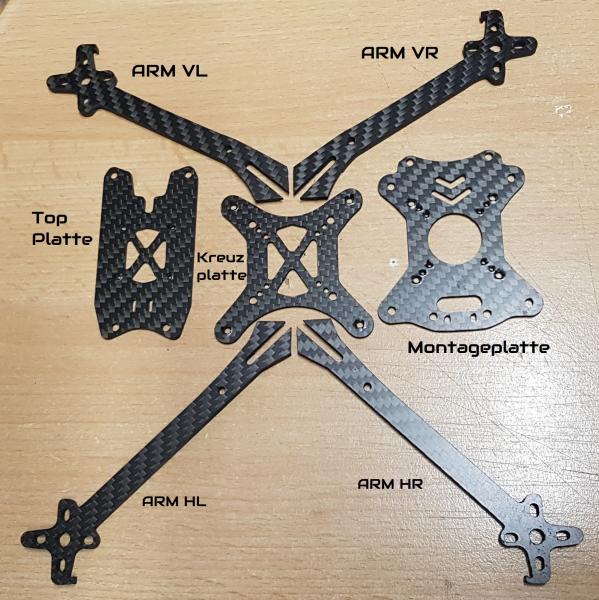 FPV Racecopter H22 5" Arm Hinten Links
